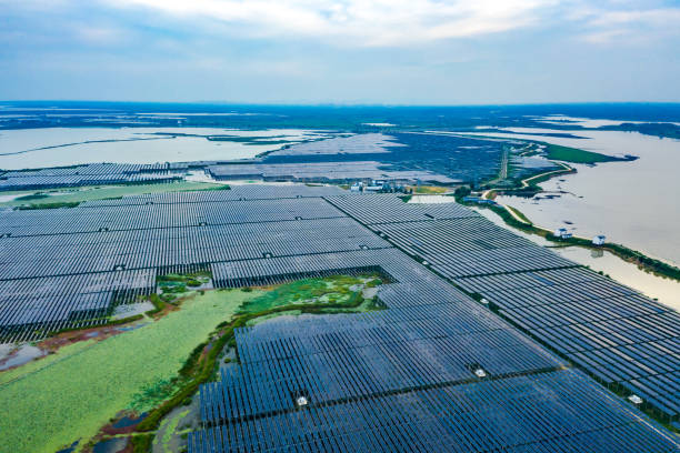 istock Aerial photography solar power generation equipment 1466564970