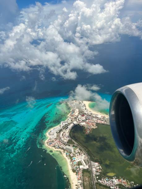 istock Flying over a Caribbean Island 1466566404