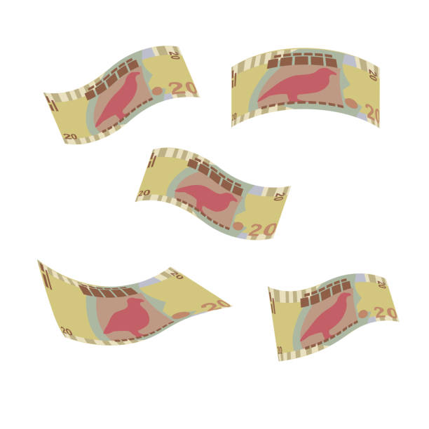 istock Samoan Tala Vector Illustration. Samoa money set bundle banknotes. Falling, flying money 20 WST. Flat style. Isolated on white background. Simple minimal design. 1466566757