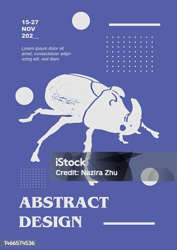 istock Lucanus cervus, European stag beetle, greater stag beetle. Vector poster with insects. Engraving illustrations and typography. Background images for cover, banner 1466574536