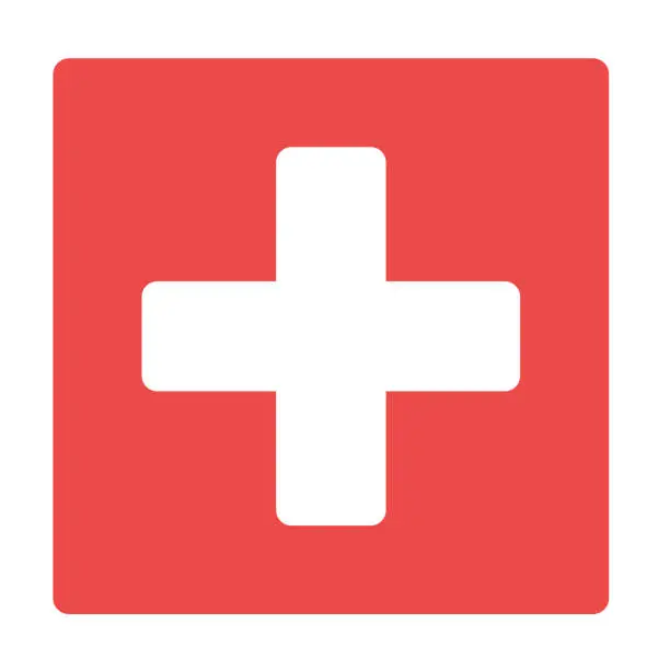 Vector illustration of red cross medical icon material