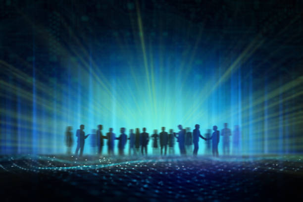 istock Digital Workplace Abstract with People in motion 1466581836