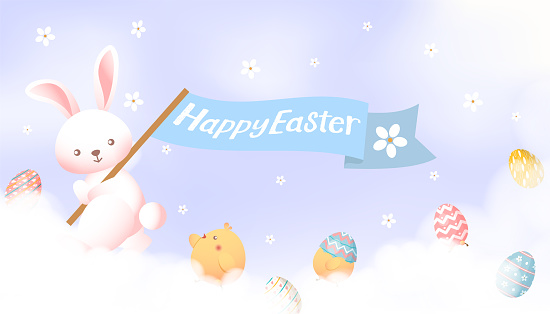 Pink and cute, good for Easter greetings, banners for sales