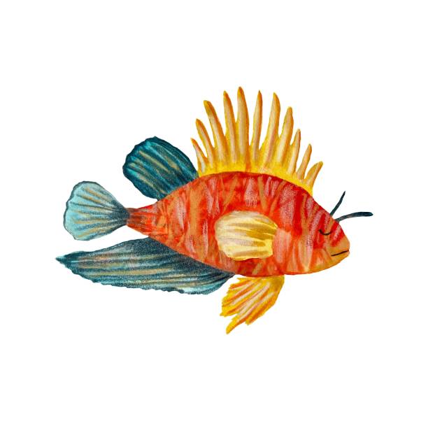 istock Fish colorful ocean sea a watercolor illustration 1466589039