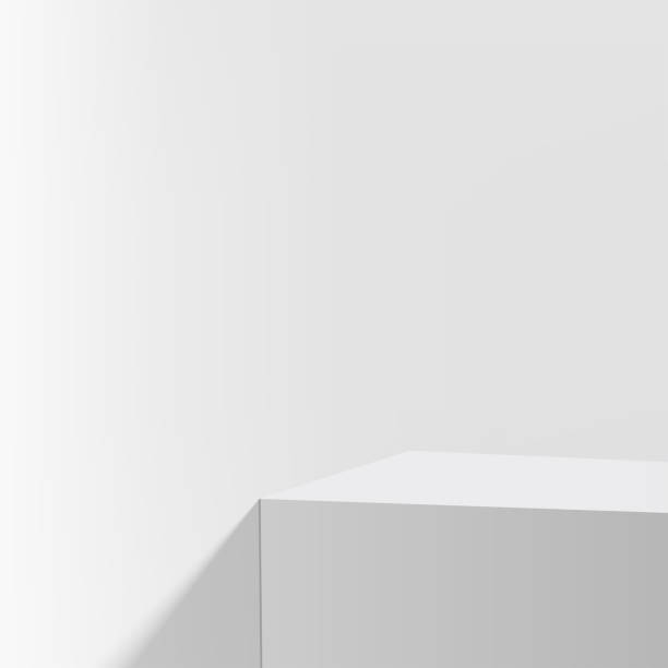 istock 3d gray color podium and minimal white color wall scene. 3d podium minimal abstract background. Vector 1466593088