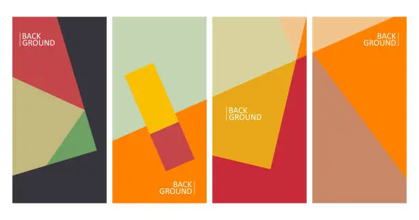 Vector illustration of Vector Geometric Minimalism Color Block Abstract Backgrounds,Template Banner Cover and Poster Trendy Collage Colors for book, Cover, Social media story,and Page Layout