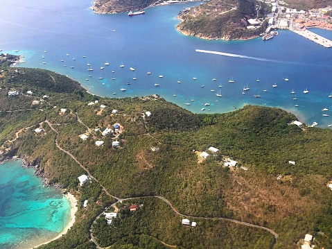 Aerial view of St. Thomas island