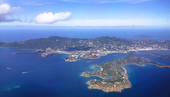 Aerial view of St. Thomas island