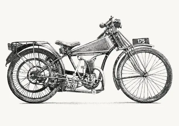 Vector illustration of Vinatge Motor Bike