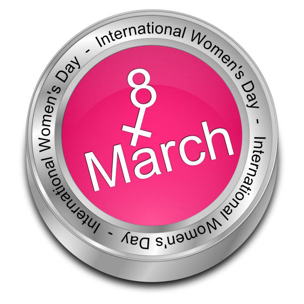 istock International Women's Day Button - 8 March - 3D illustration 1466605692