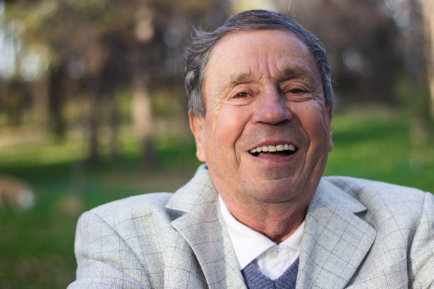 istock Happy satisfied senior man 1466607087