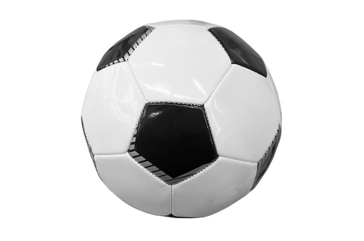 Soccer leather ball or football ball isolated on white background..