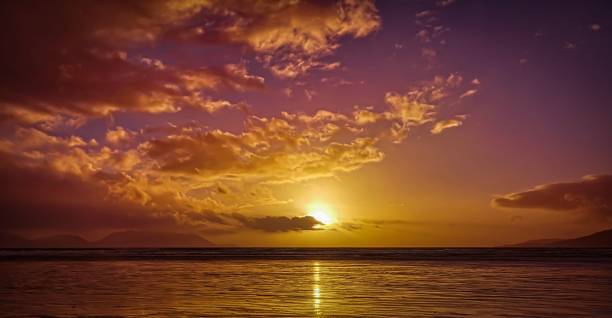 istock Aerial view of sea during sunset 1466617389