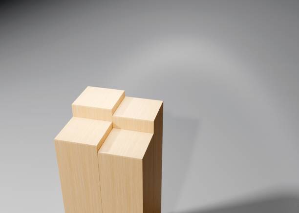 istock 3d rendering of beige columns together making shadows on the gray background 1466617748