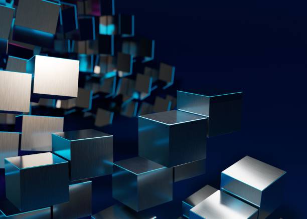 istock 3d rendering of a stack of cubes with different materials, abstract background 1466617785