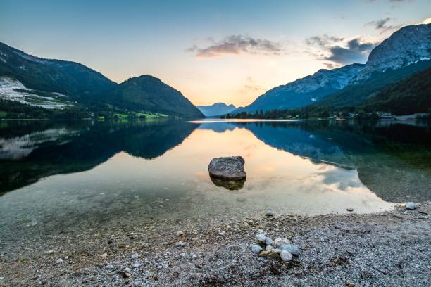 istock Lake Toplitz with mountains in the background in Austria 1466626959