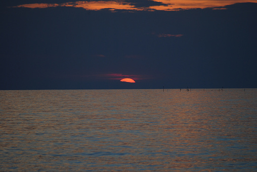 beautiful sunset on the seashore