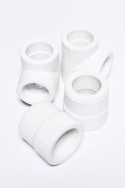 istock Plastic propylene fittings isolated on white background 1466628747
