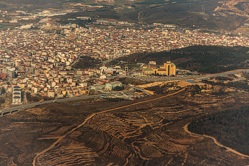 Aerialview of Apartment buildings residences at european side of istanbul turkey