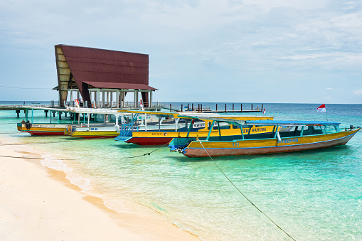Boats at the beach on Gili Meno, Indonesia
