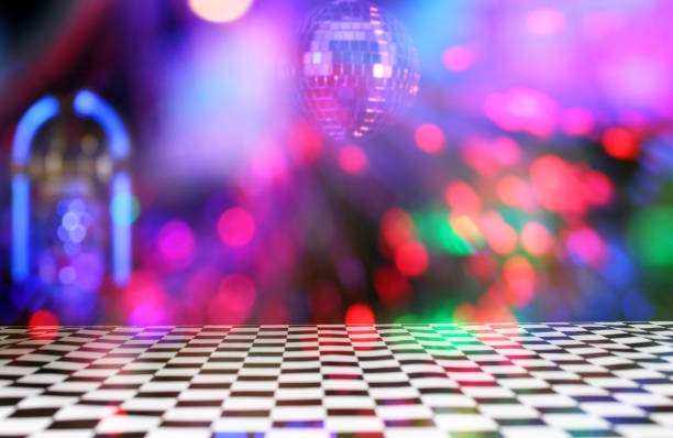 Horizontal shot of Jukebox, disco ball and bokeh composite in the bar A horizontal shot of Jukebox, disco ball and bokeh composite in the bar prom stock pictures, royalty-free photos & images