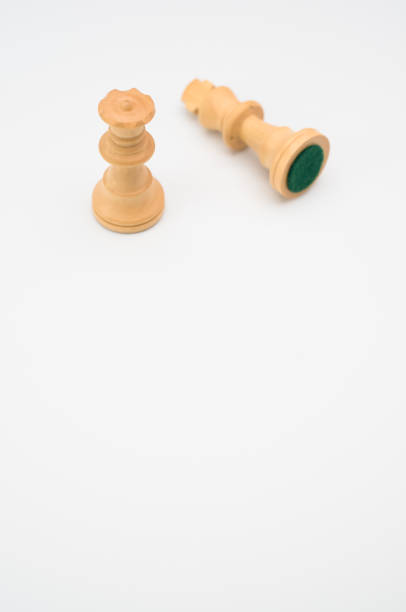 istock Vertical shot of white chess pieces isolated on a white background 1466636755