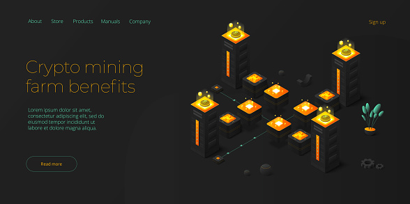 Cryptocoin Mining Farm Layout Cryptocurrency And Blockchain Network ...