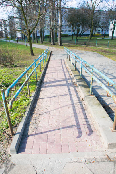 istock Path with a barrier leading to a park 1466639522