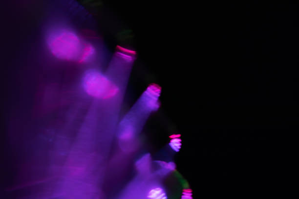 istock Blur neon light. Lens flare overlay. Bokeh fluorescent flash gleam. 1466645152