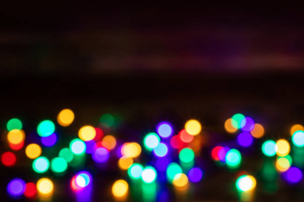 istock Abstract glare circular bokeh background of Christmas light 1466645163