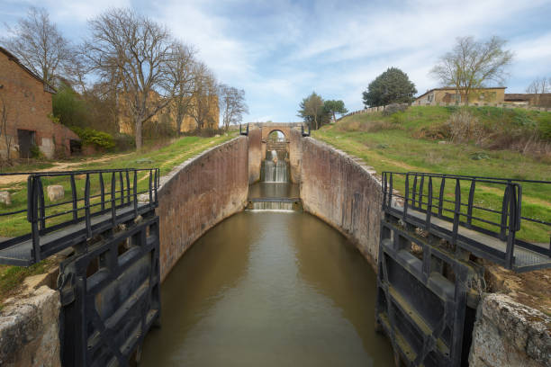 istock Castilla Canal passing through Ribas de Campos, Palencia 1466645232