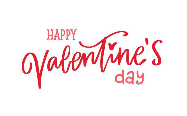 istock Happy Valentines day lettering, love phrase, hand written calligraphy vector illustration 1466645546