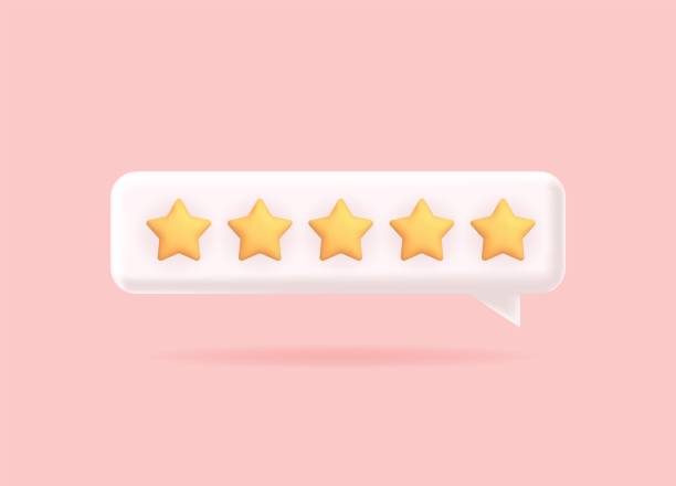 istock 3d review concept, realistic yellow stars on pink background. Customer rating, feedback or achievement concept vector illustration 1466645647