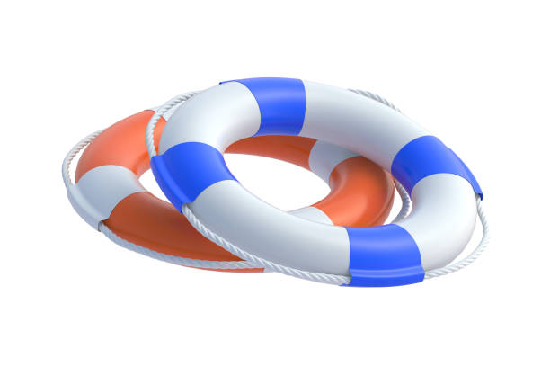 istock Lifebuoys isolated on white background. 3d render 1466647678