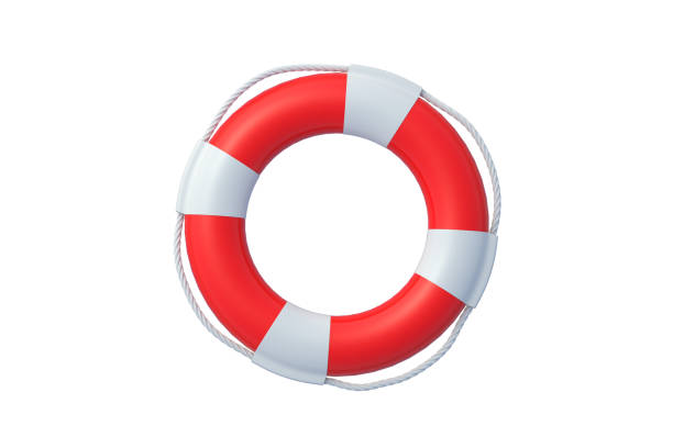 istock Lifebuoy isolated on white background. Top view. 3d render 1466647727