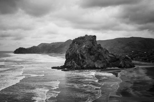 istock Piha's Lion Rock on cloudy day 1466649240