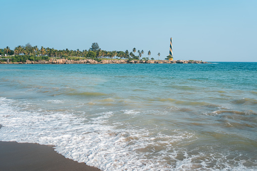 A beautiful shot of Punta turrets Beach, Caribbean sea, in Santo Domingo, Dominican Republic