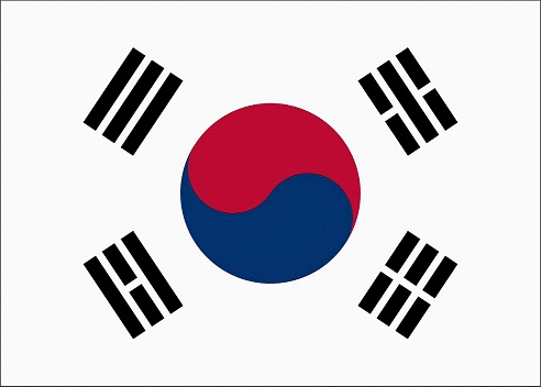 A digital illustration of the national flag of South Korea