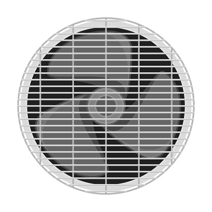 Cooling fan with an enclosing grid. Vector eps 10