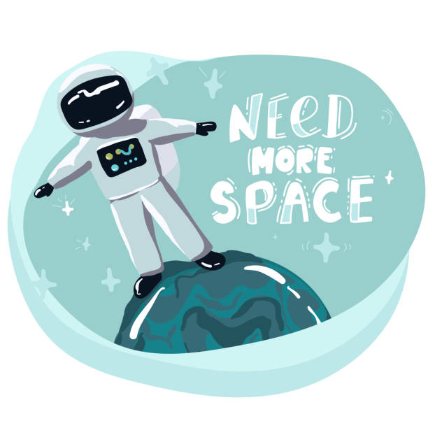 istock cartoon space backgrounds with Astronaut. Templates for flyers, banners, cards, covers, frames, posters. Vector children's illustration. The rocket takes off into the sky. Planets and the universe. Game style 1466666768