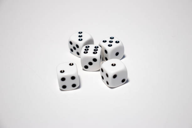 istock 5 dice with two, three, five, 1 and six as the outcome 1466667817