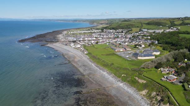 istock Aberaeron North Wales beach high angle drone aerial view 1466667989