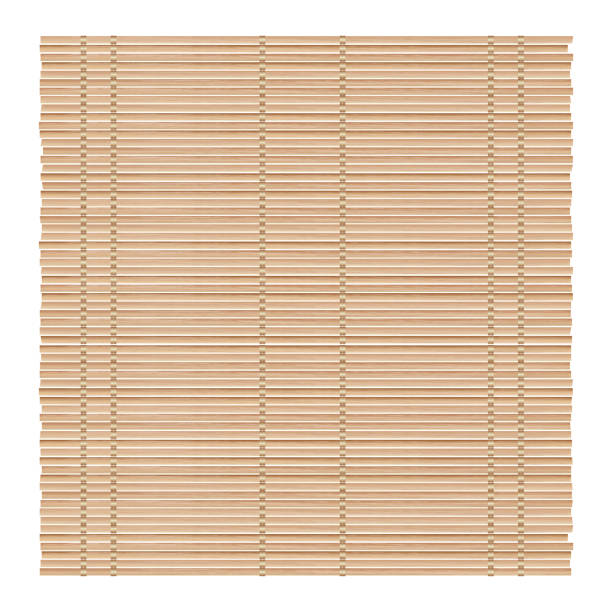 ilustrações de stock, clip art, desenhos animados e ícones de bamboo mat background for making sushi. top view. realistic texture makisu or curtain. vector illustration. - wicker backgrounds textured pattern