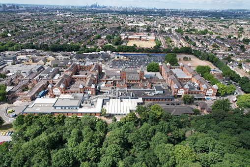 Whipps cross hospital Waltham Forest East London UK  drone aerial view