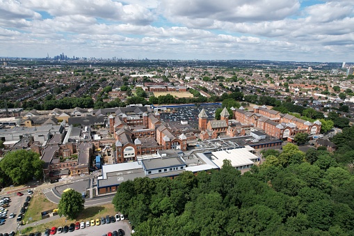 Whipps cross NHS hospital Waltham Forest East London UK  drone aerial view