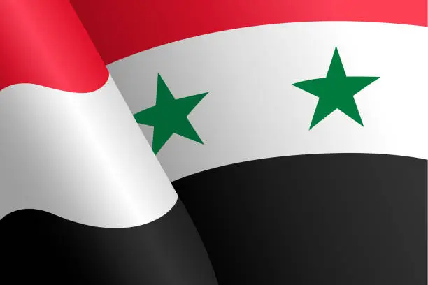 Vector illustration of Syria wave flag background