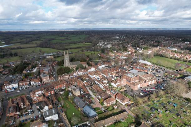 istock Tenterden Kent UK high angle Aerial drone  town centre 1466670313