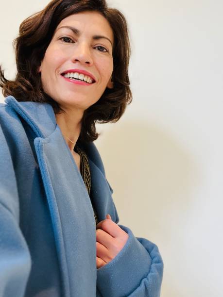 Smiling short hair woman