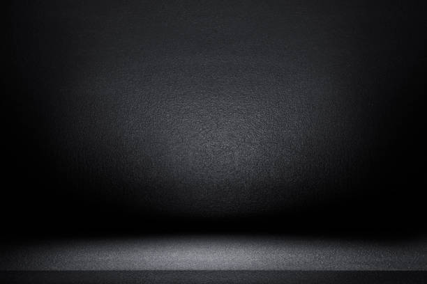 istock Black abstract cement wall and studio room, interior texture for display products. wall background. 1466671508