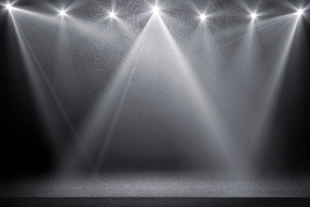 istock Black and blue abstract cement wall and studio room, Spot Lighting, and interior texture for display products. wall background 1466671509